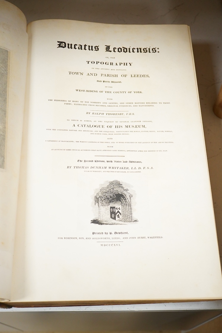 Whitaker, T. D. Loidis & Elmete & Ducatus Leodiensis. 2 vols. Eng. frontis, plates, illus. & vignettes, Large paper folio, Leeds & Wakefield, 1816; ‘Recollections of Liverpool 1821’ hand inscribed manuscript containing e